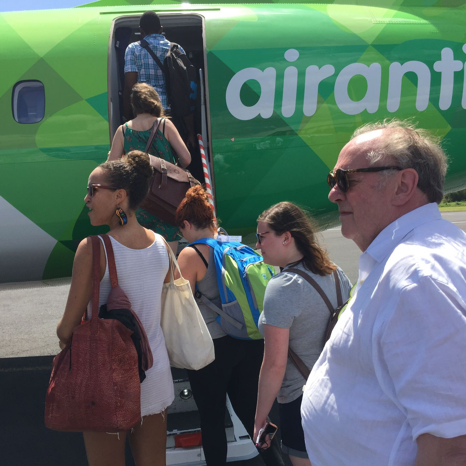 Exchange participants boarding the plane