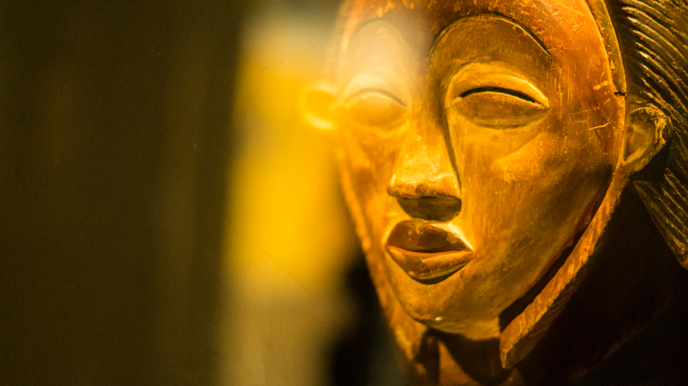 Mask seen during an African art exhibit