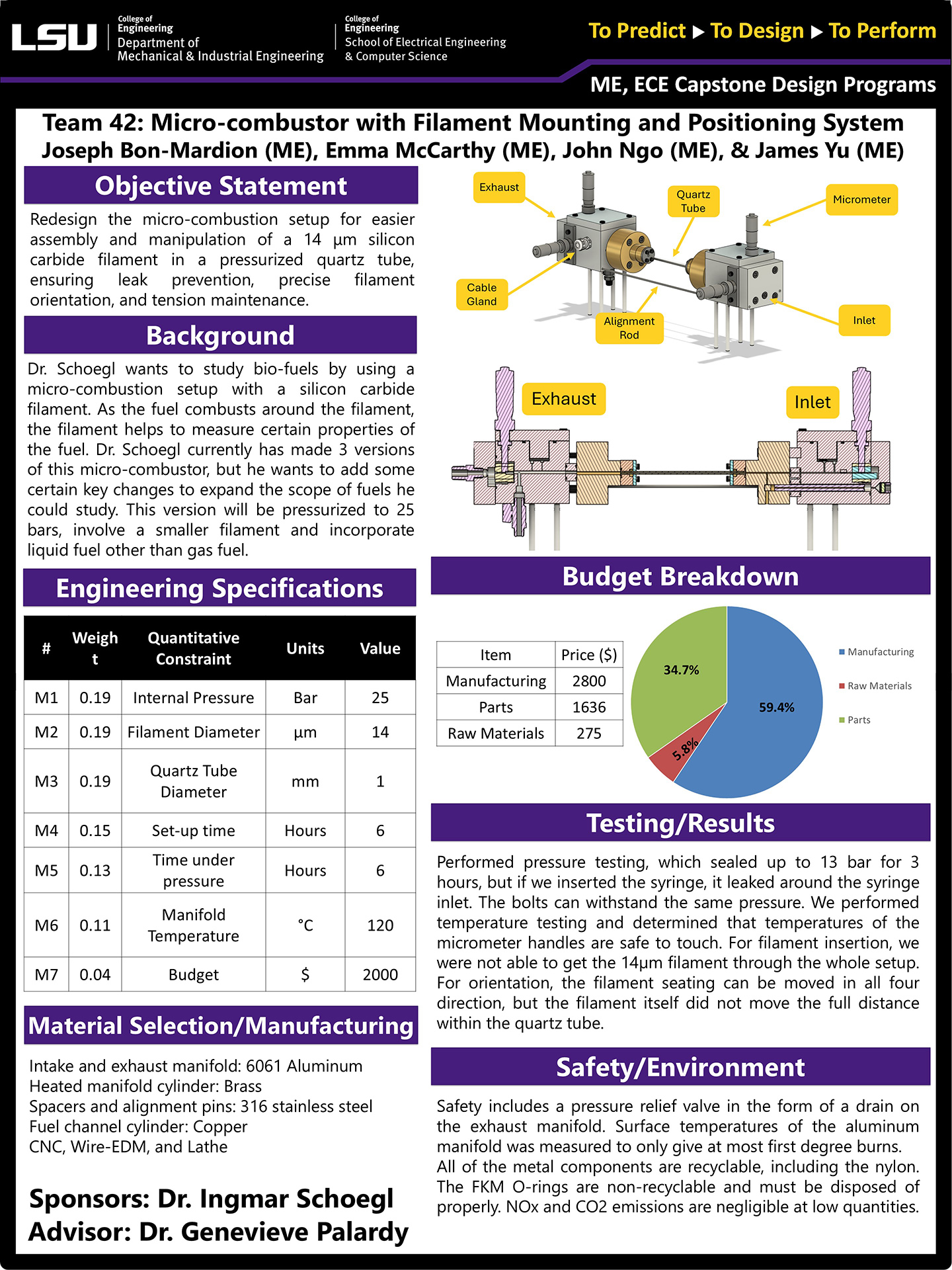 Project 42: Microcombustor with Filament Mounting and Positioning System (2025)
