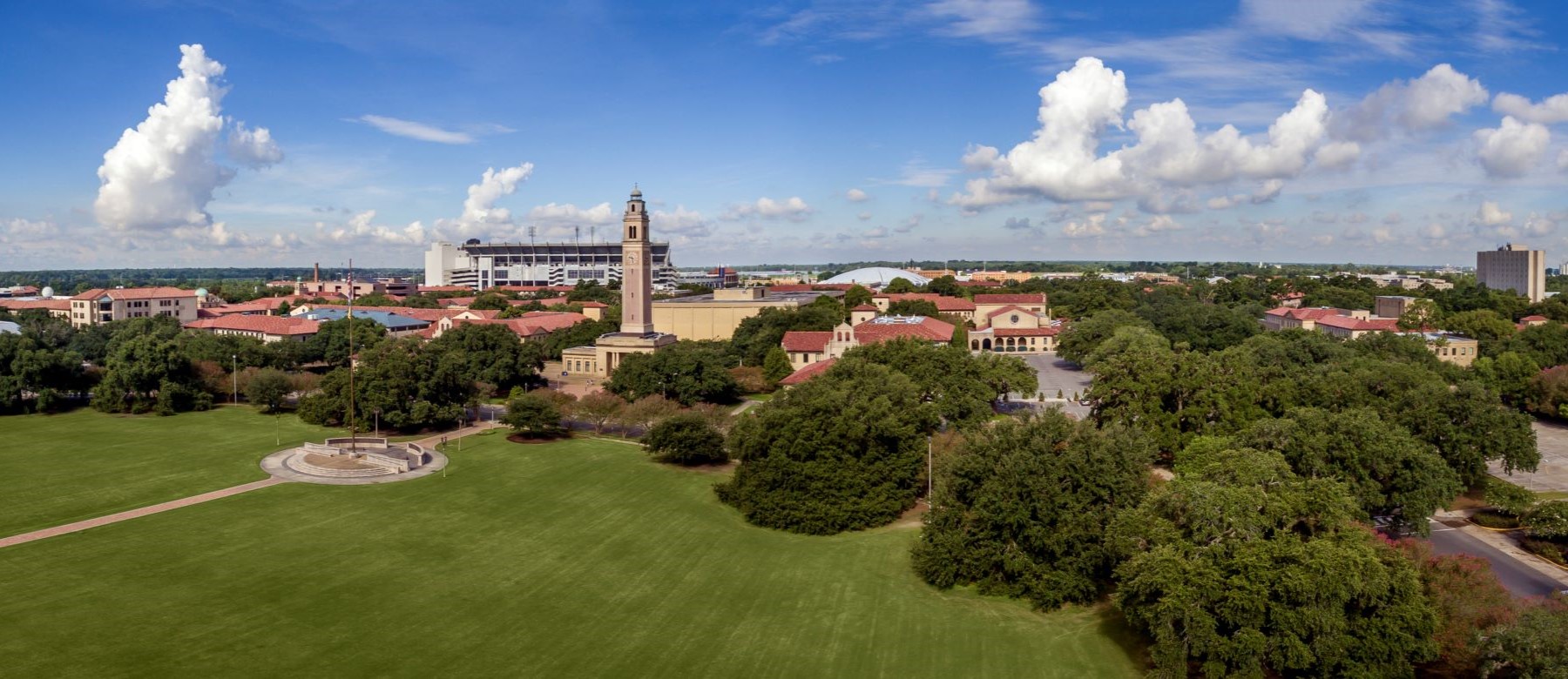 aerial view of LSU campus