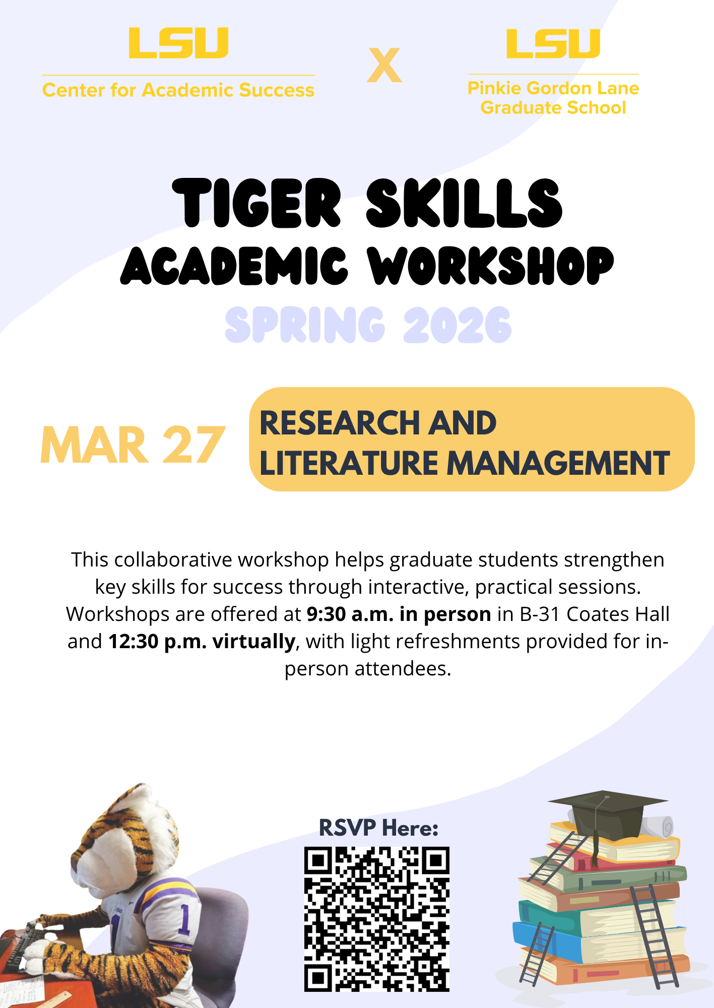Tiger Skills Academic Workshop on April 24