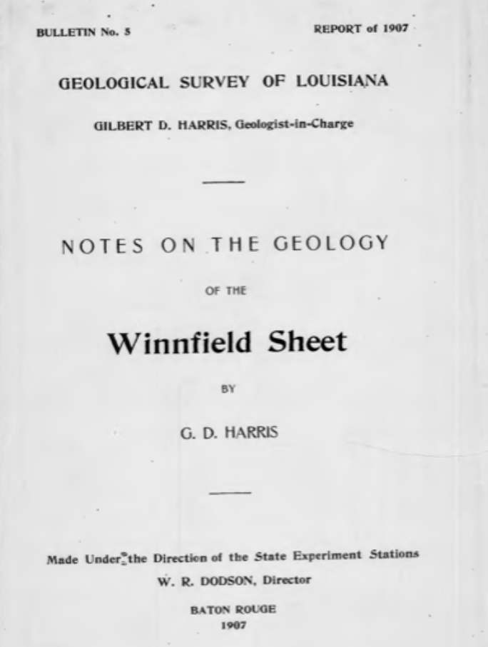 Bulletin 5 - Notes on the Geology of the Winnfield Sheet