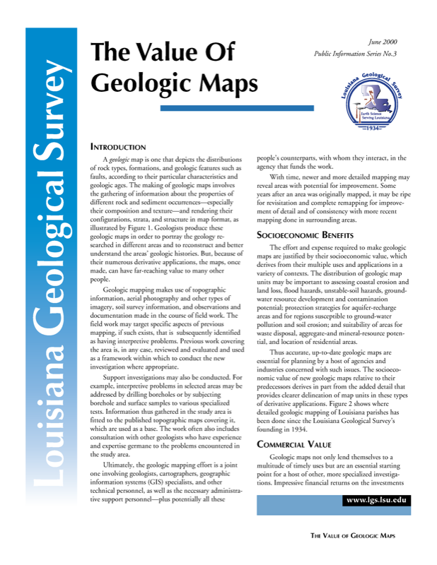 The Value of Geologic Maps, 2000, 4 pp.