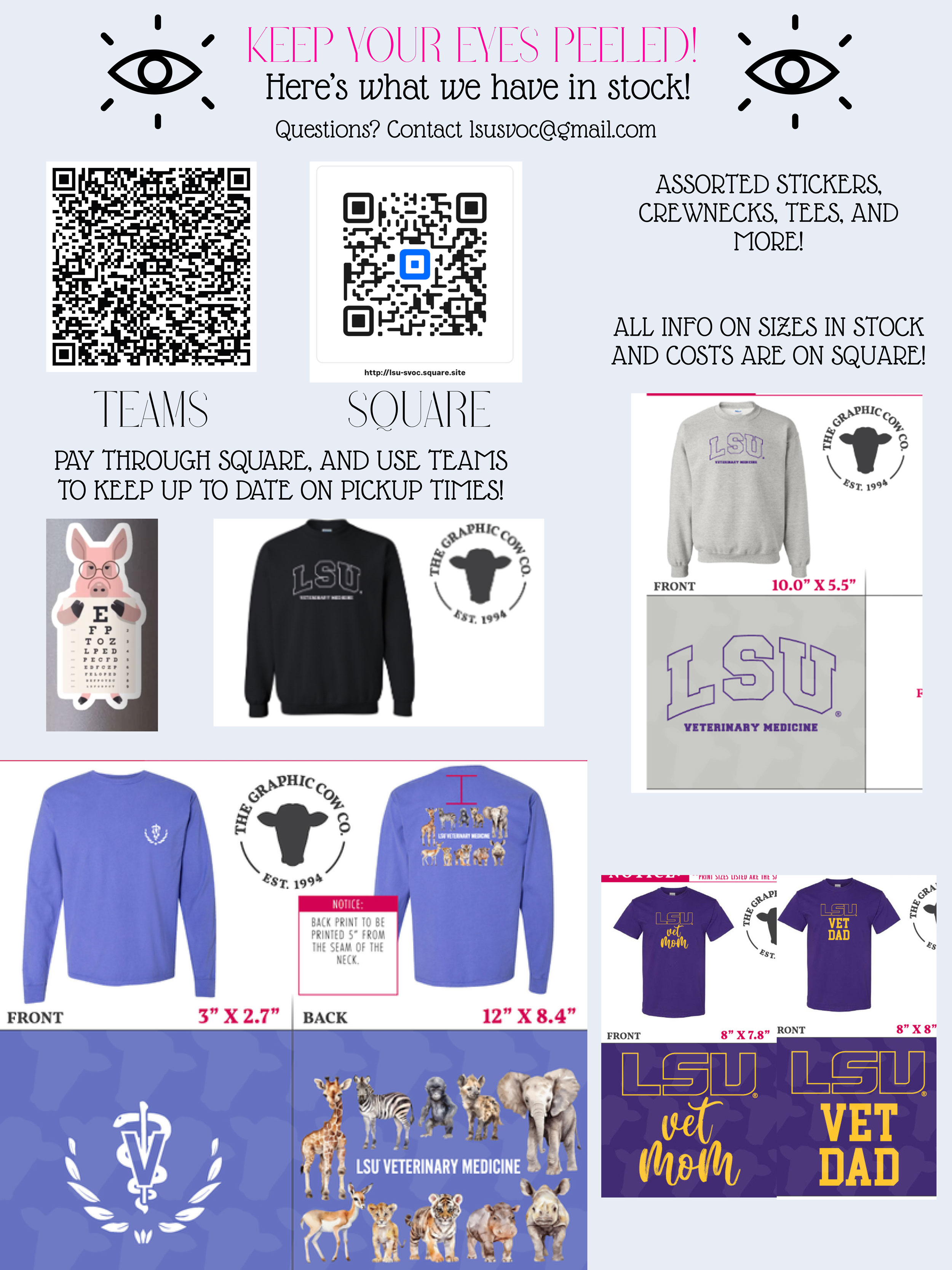 flyer with various ophthalmology club items